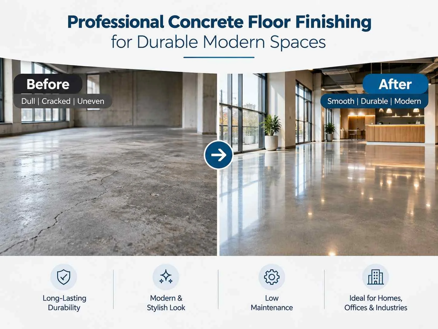 Professional Concrete Floor Finishing for Durable Modern Spaces